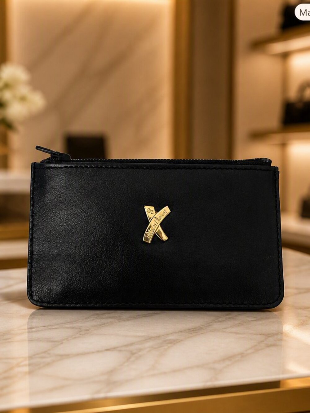 Paloma Picasso Vintage Black Leather Coin Wallet/Pouch